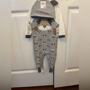 6M Baby Boy Puppy Dog PJ Set w/hat